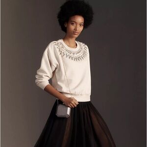 NWT Maeve Embellished Collar Pullover